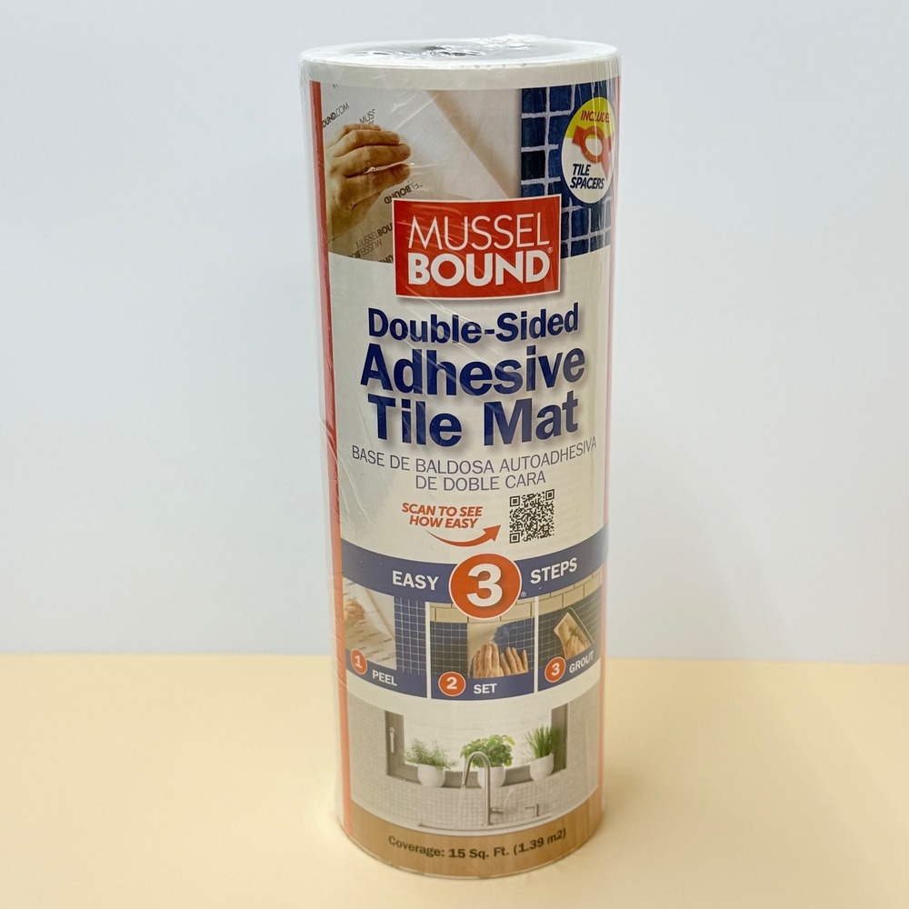 MusselBound Double-Sided Adhesive Tile Mat 15 Sq Ft Roll for Backsplash & Walls